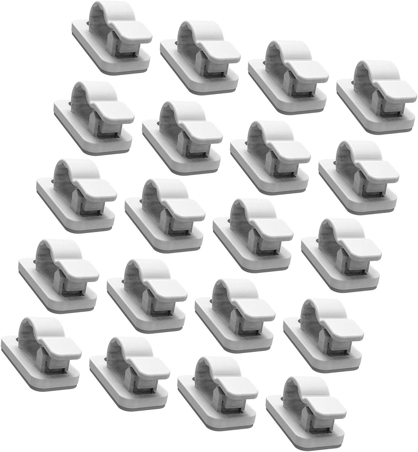 20Pack Cable Clips Adhesive Wire Holders Cable Management Cable Clamps Ideal for Home Office and Student Use