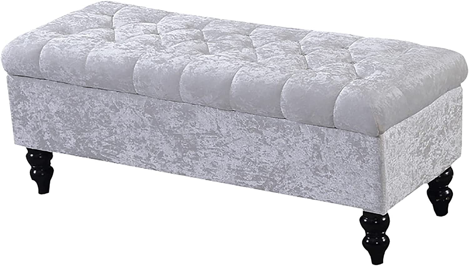 Banco de Almacenamiento tapizado en Terciopelo, otomana Rectangular de Felpa con Patas de Madera, baúl Acolchado con Tapa, Banco de Zapatos, Taburete para pies con Tapa elevable pa