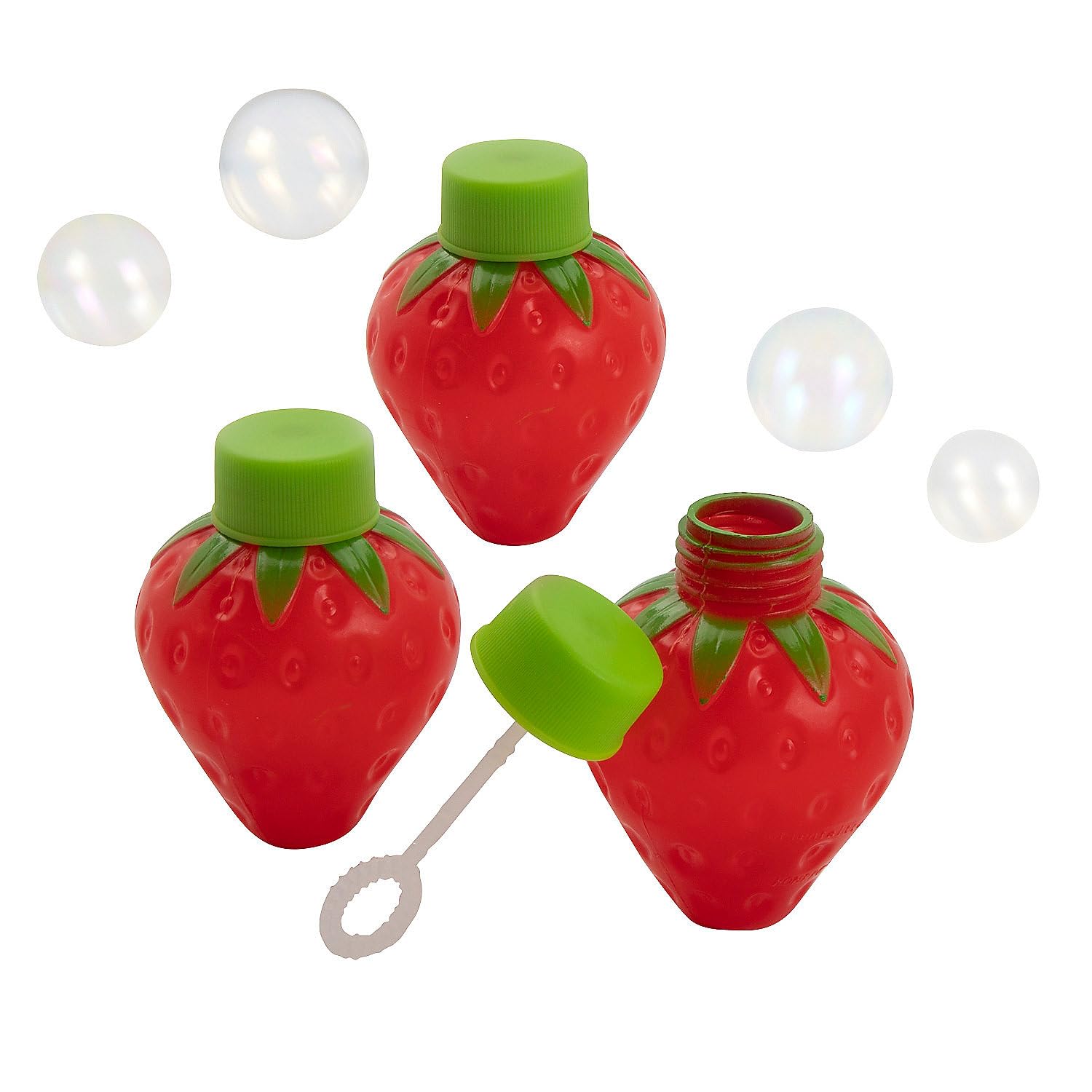 Fun Express Berry-Shaped Bubble Bottles, 12 Pieces - Red