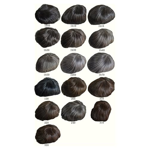 Miniatura 9 de Todas las pelucas de prótesis del sistema de reemplazo del pelo indio humano de la base del silicón de la PU para hombre - #3 (marrón oscuro)