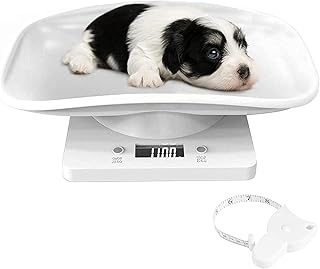 YTCYKJ Digital Pet Scale, Puppy Scale for Whelping， Multifunction Electronic Scale 33lb/1g with Height Measure Accurately Perfect for Small Pet Puppy/Kitty/Hamster/Hedgehog/Food, Tray Length 11 inch