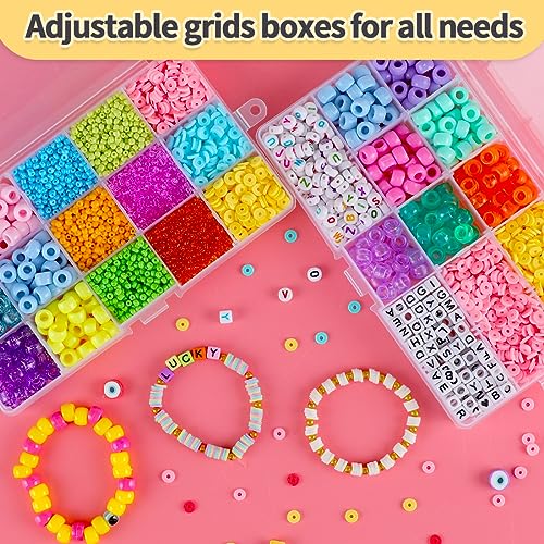 Image of IOOLEEM 15 Grids Plastic Bead Organizer Box, Organizer Container Storage Box, Dividers for Bead Arts and Crafts.