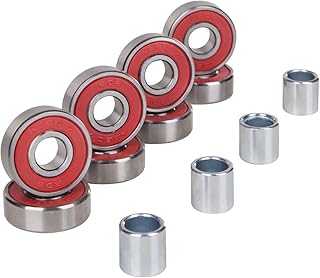 Cal 7 ABEC 7 Steel Skateboard Bearings and Spacers (One Pack of Eight)