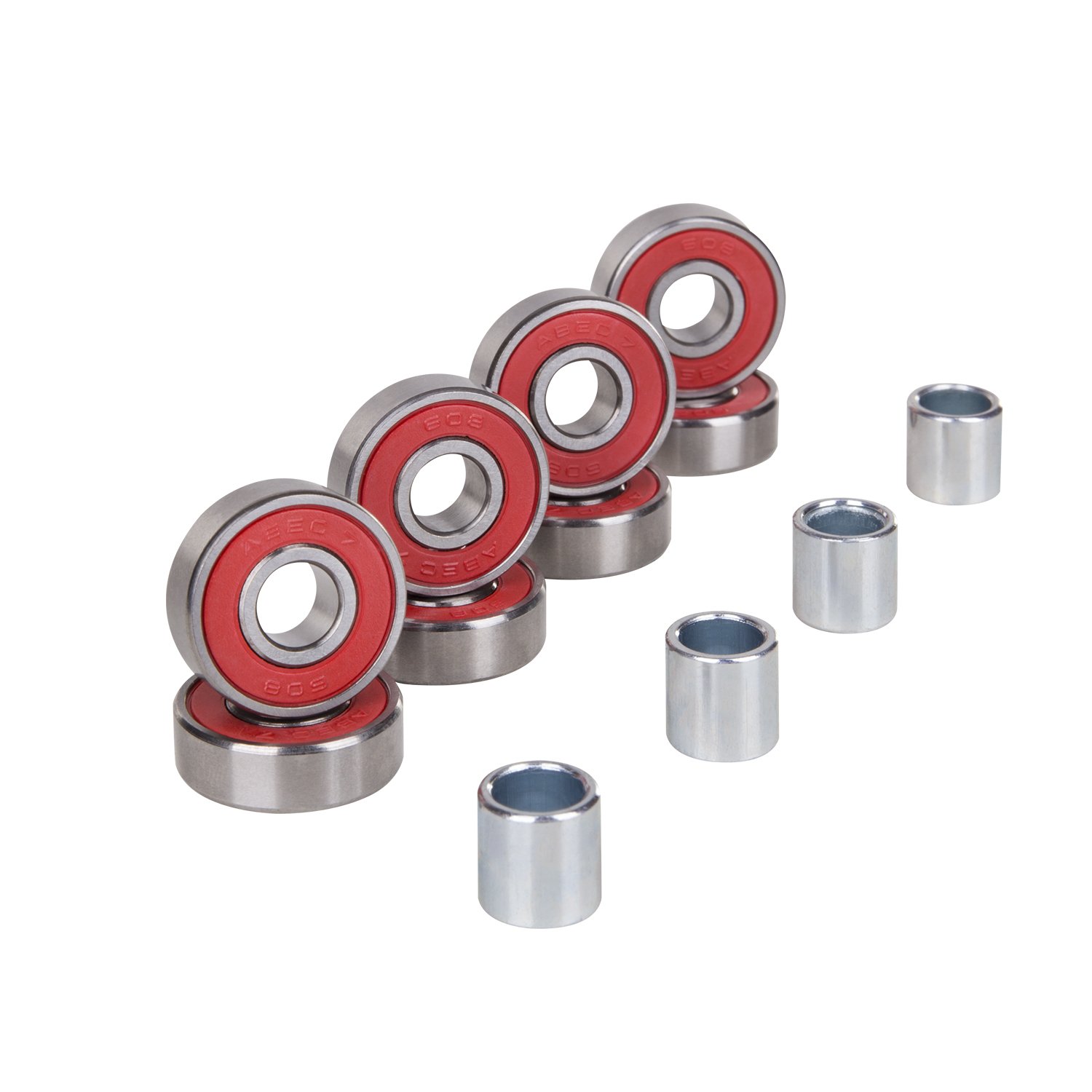 Cal 7 ABEC 7 Steel Skateboard Bearings and Spacers (Five Packs of Eight - 40)