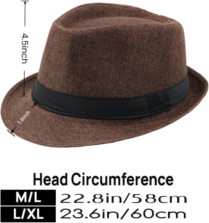 Unisex Classic 1920s Fedora Hat Short Brim Panama Trilby Hat Casual Jazz Cap for Men Women - Image 4