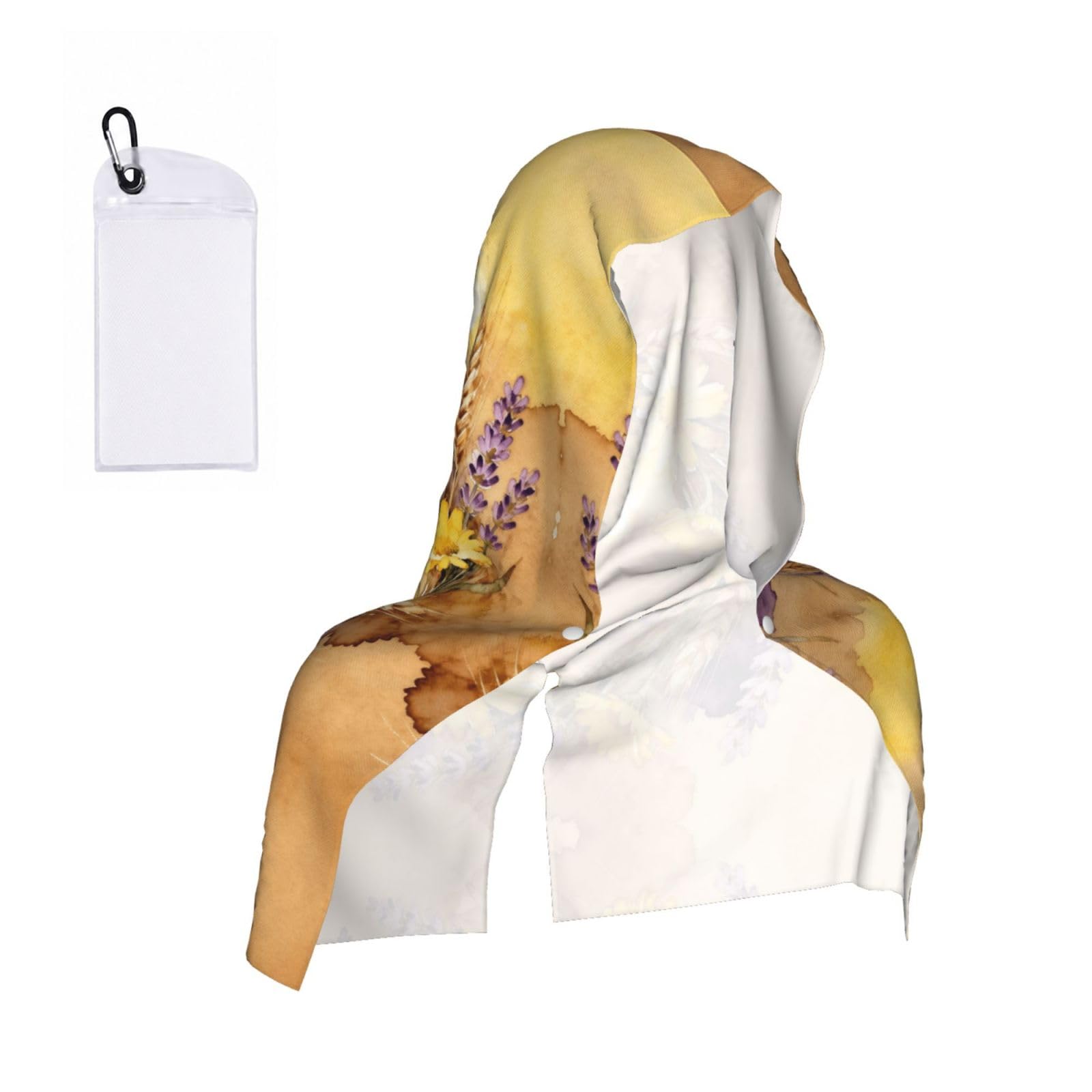 CNTDBU wreath pattern Cooling Towel Hooded-Instant Chill Neck Cover for Sports, UV Cooling Rag for Running Gym