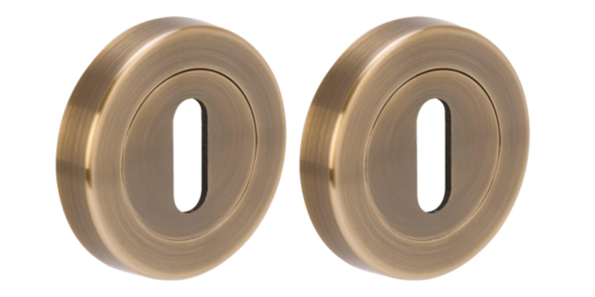 Hunta Antique Bronze Handlezone® 2 Pack Keyhole Door Lock Escutcheon Covers