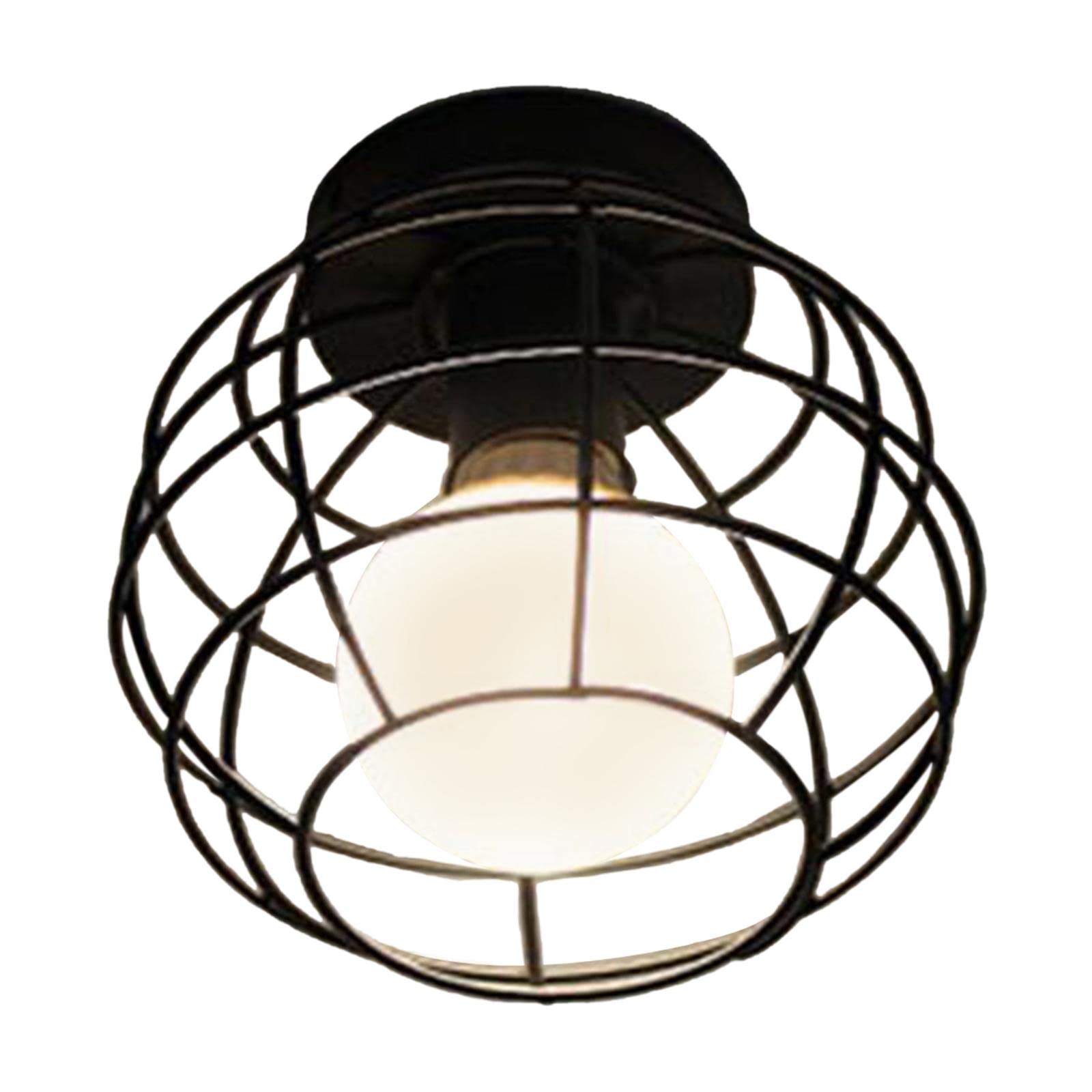 Enakshi® Semi Flush Mount Ceiling Light E27Base Industrial Metal Round Warm Light|Home & Garden | Lamps, Lighting & Ceiling Fans | Chandeliers & Ceiling Fixtures-image-12