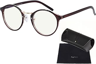 mujina PC Glasses, JIS Inspected, Blue Light Reduction, 98% UV420, UV Protection, Boston Type, Transparent Lens, Eye Strain, Eye Strain, Eye Acuity Protection, For Computers, Eyeglasses, Case, Cloth