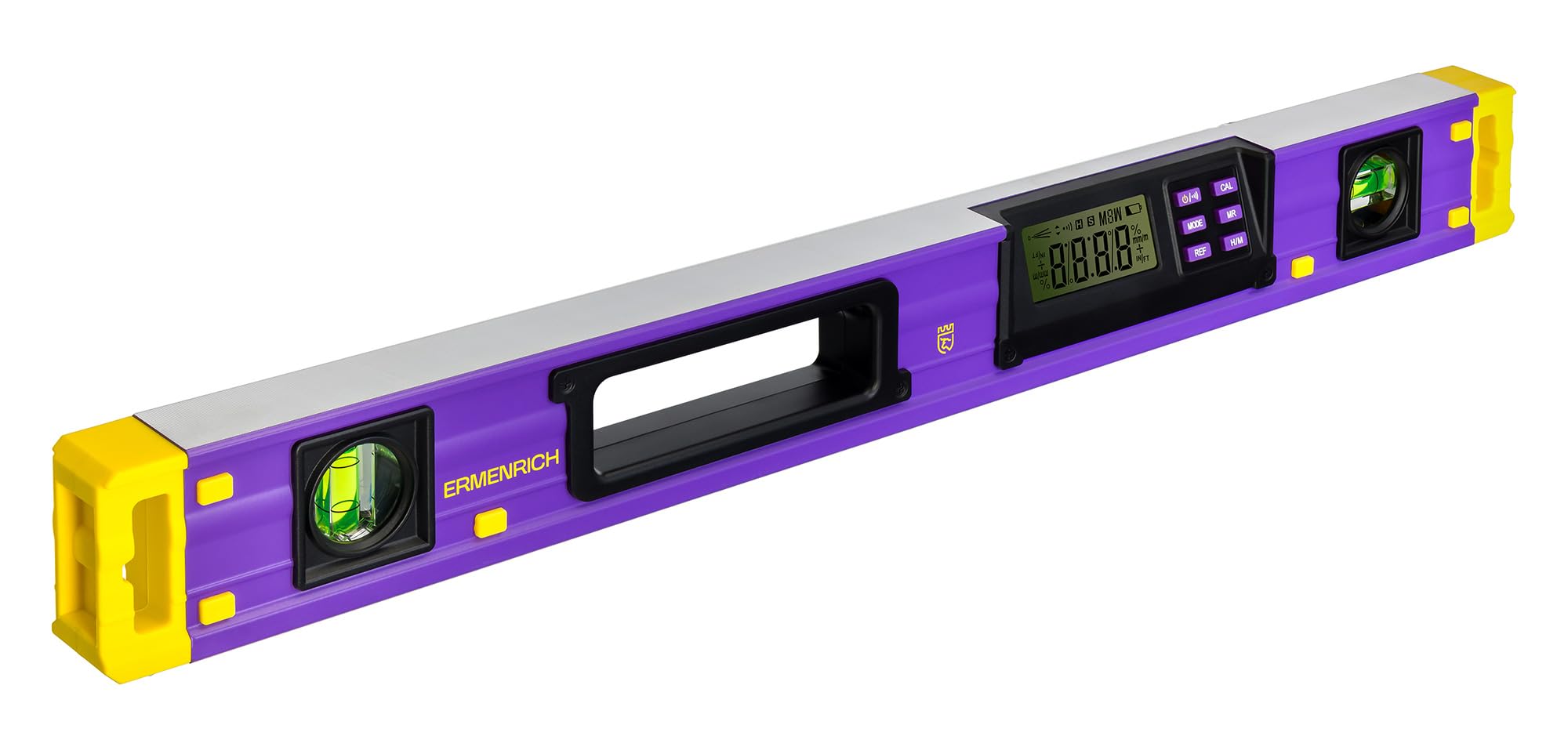 Verk LY60 Inclinómetro Digital 0–360° 60 cm con Nivel de Burbuja | con Precisión ±0,1°, Medición de Ángulos Inclinaciones y Pendientes, Base Magnética Indicador Sonoro, Carpintería Bricolaje