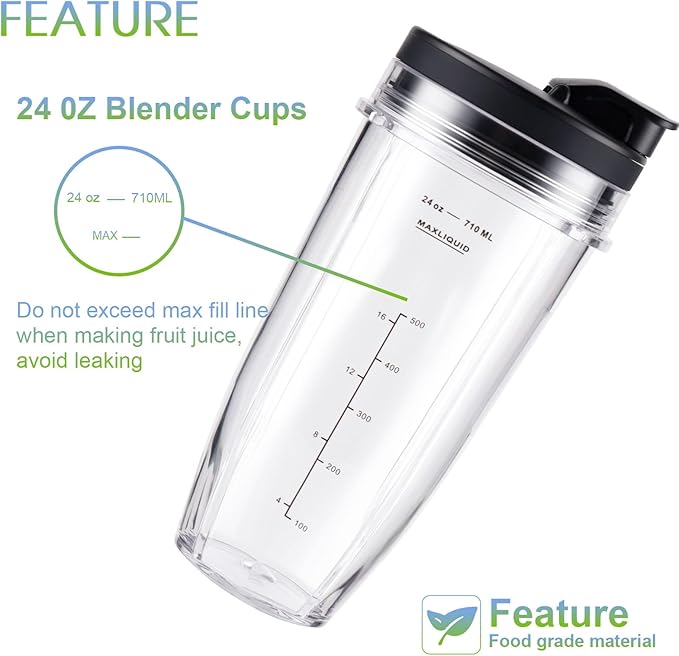 Vasos Repuesto Ninja 24oz 3 Paquete con Tapas miniatura 3