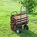 Earth Worth Firewood Carrier – Rolling Storage Cart for Logs with 2 Wheels and Heavy-Duty Steel Frame – Wood Rack and Log Hauler (Black)