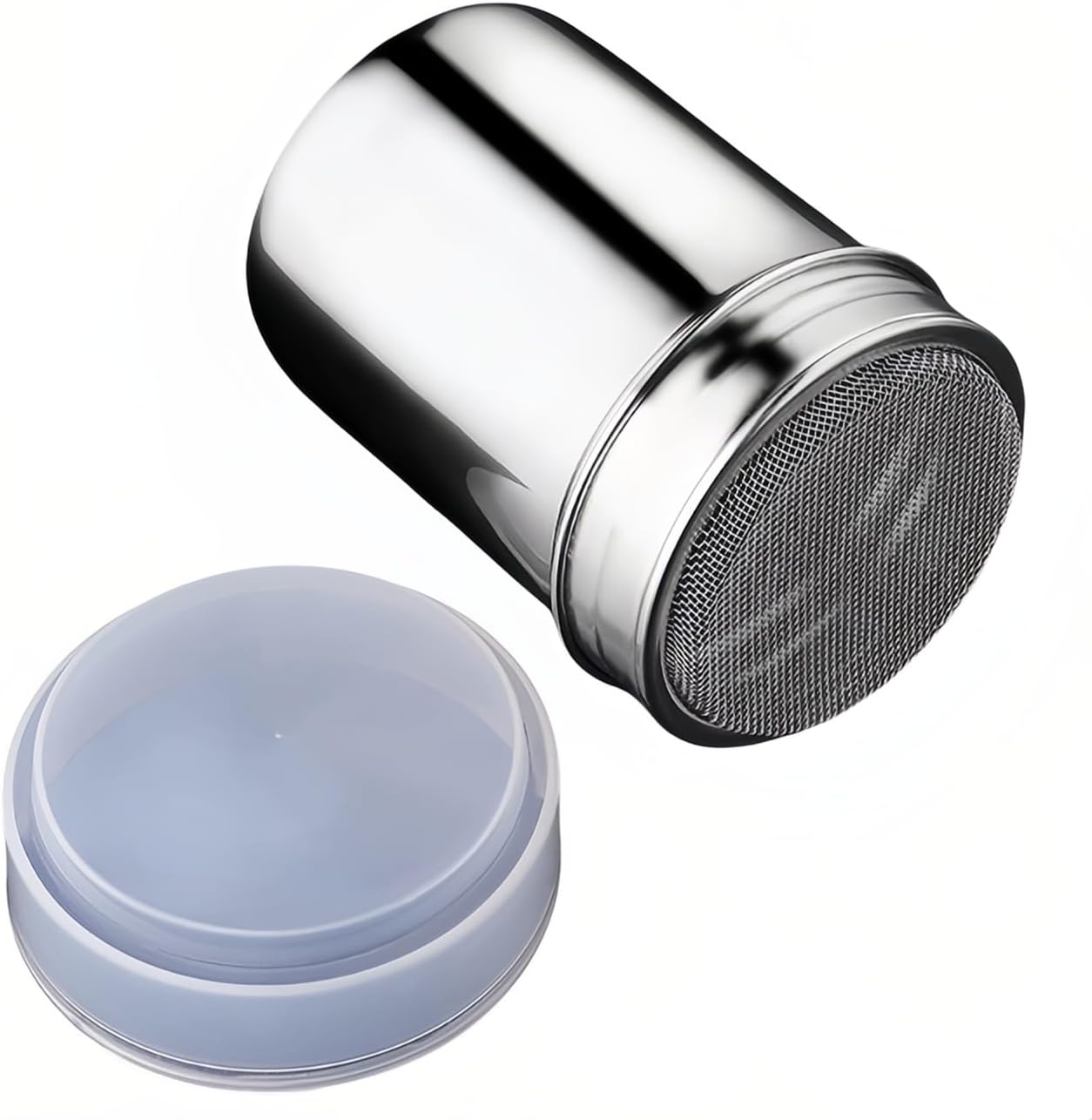 Stainless Steel Sifter with Lid - 80 Mesh Fine Sieve for Coffee Cocoa Matcha, 304 Food-Grade Powder Shaker, Baking Flour Sifter w/Ergonomic Handle, Dishwasher Safe Dry/Wet Ingredients Strainer (6.8oz)