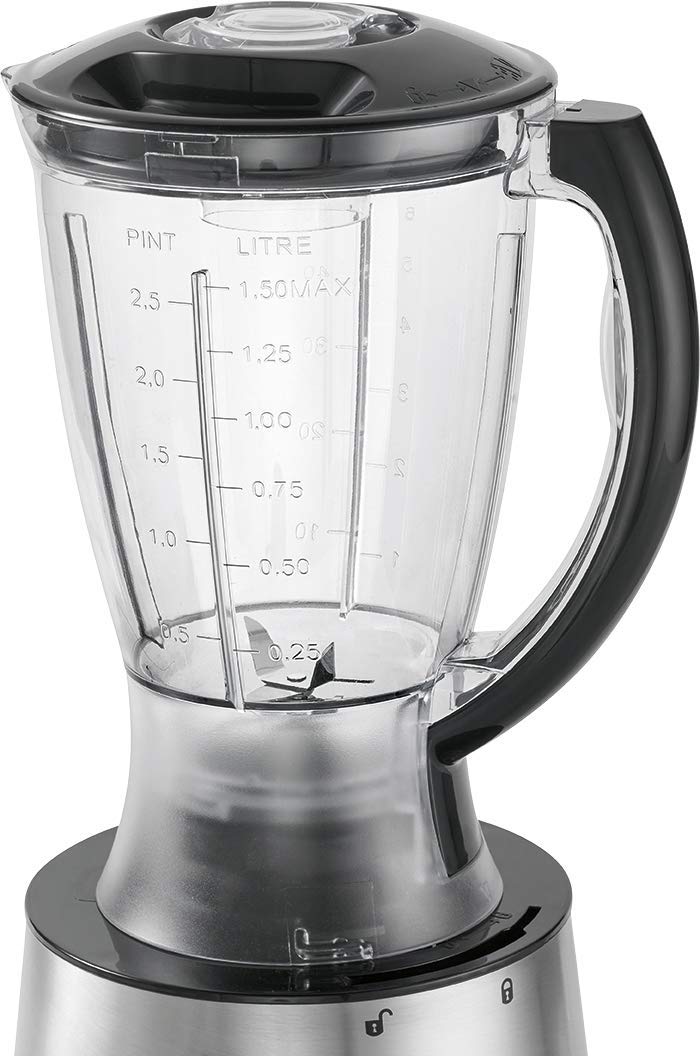Clatronic KM 3646 - Procesador de alimentos, 2 velocidades + turbo, recipiente 1.5 litros, accesorios, 500w