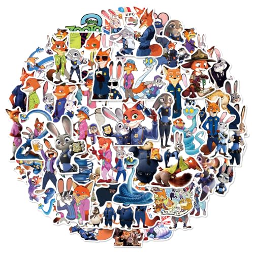 50Pcs Cute Cartoon Zootopia 2 Stickers Decorative Waterproof Disney Movie Stickers Decals for Water Bottle Laptop Phone Skateboard for Teens & Adults (Zootopia 2)