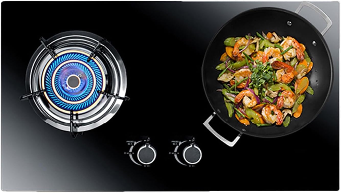 Gas Stoves 4.2KW,28.7inch Double-burner Stove, Freestanding Cooktop,manual Ignition,Artificial Source Kit,for Home Kitchen Cooking