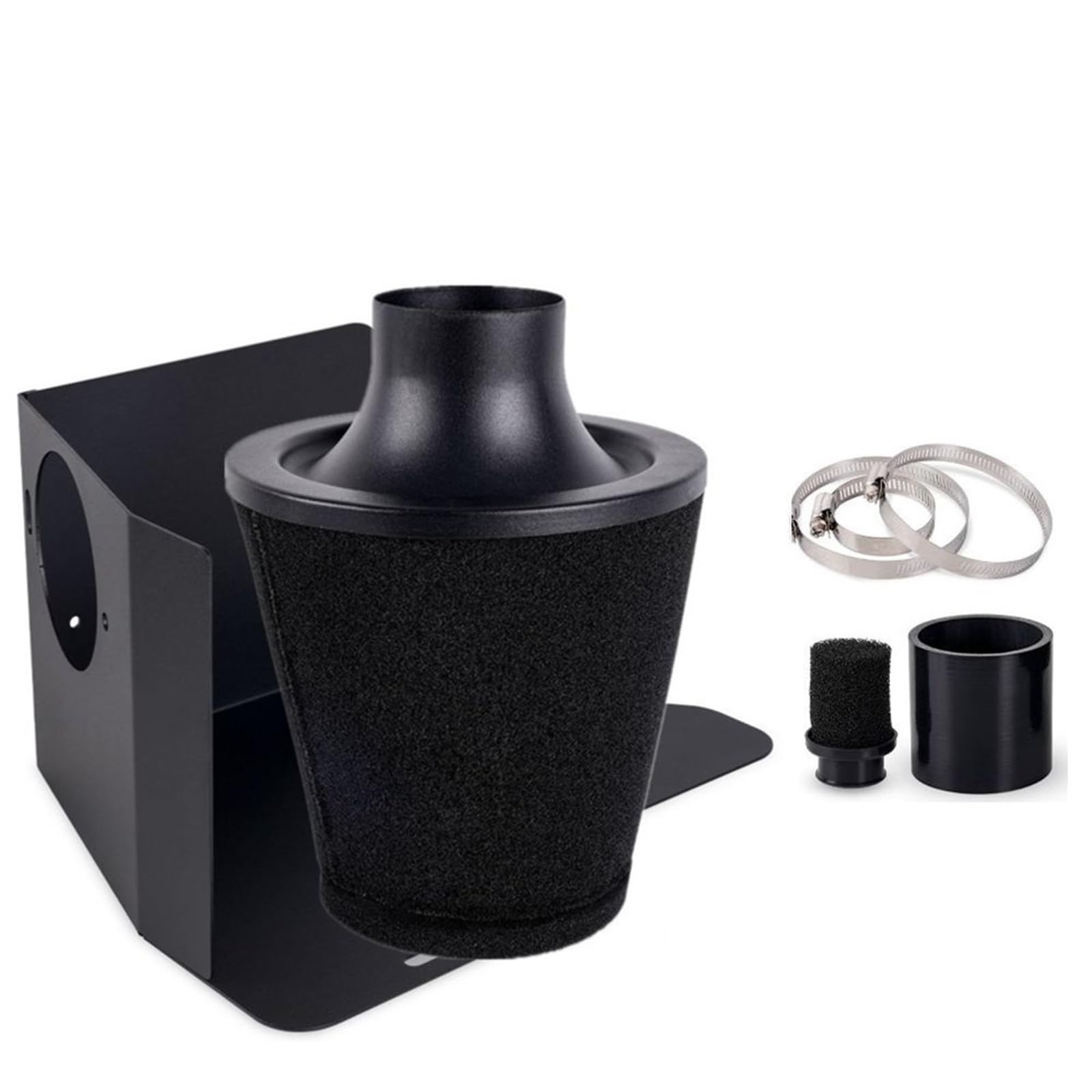 Zestaw dolotowy powietrza Pasuje do VW Golf MK4 GTI, pasuje Audi A3 1.8T, części modyfikacji samochodu OFI140-BK, zestaw dolotu powietrza, filtr(Air Filter 76mm)