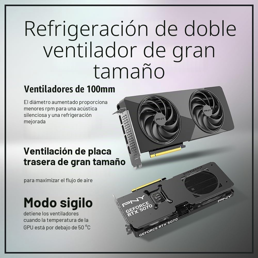 PNY Tarjeta Gráfica GeForce RTX™ 5070 12GB Slim OC Dual Fan 2-Slot