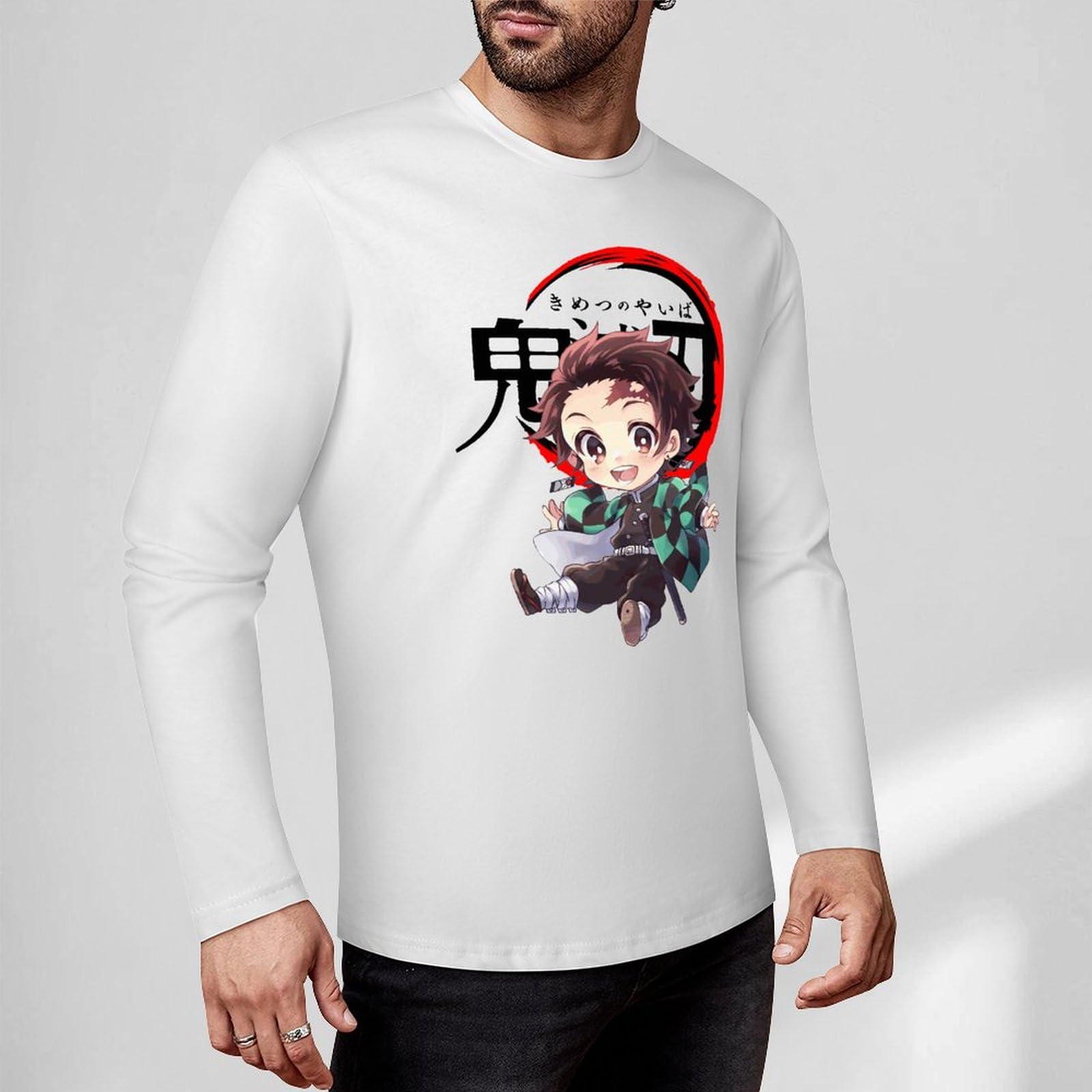 釜戸炭治郎　長袖Tシャツ　M TVアニメ「鬼滅の刃」長袖Tシャツ(炭治郎)(S ブラック