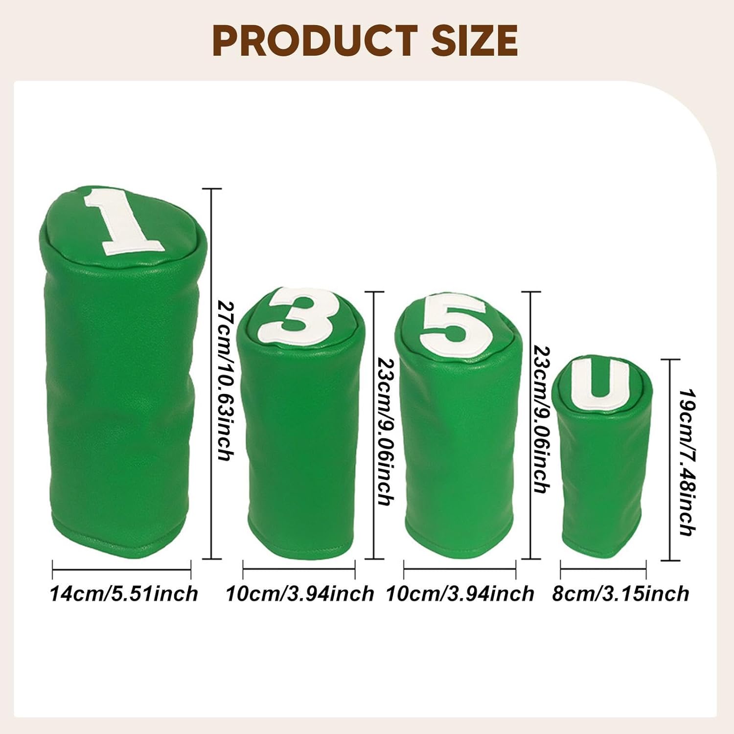 ゴルフクラブカバー 4ピース ウッド用 メンズ レディース 1 3 5 UT ゴルフヘッドカバー