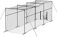 MR 40FT Heavy Duty Batting Cage Net & Frame - Complete Baseball Softball Practice Package with Pitching Machine Door