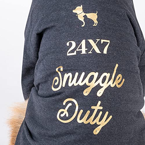 Image of HUFT 24x7 Snuggle Duty Foil Print Pet Sweatshirt - Grey Melange