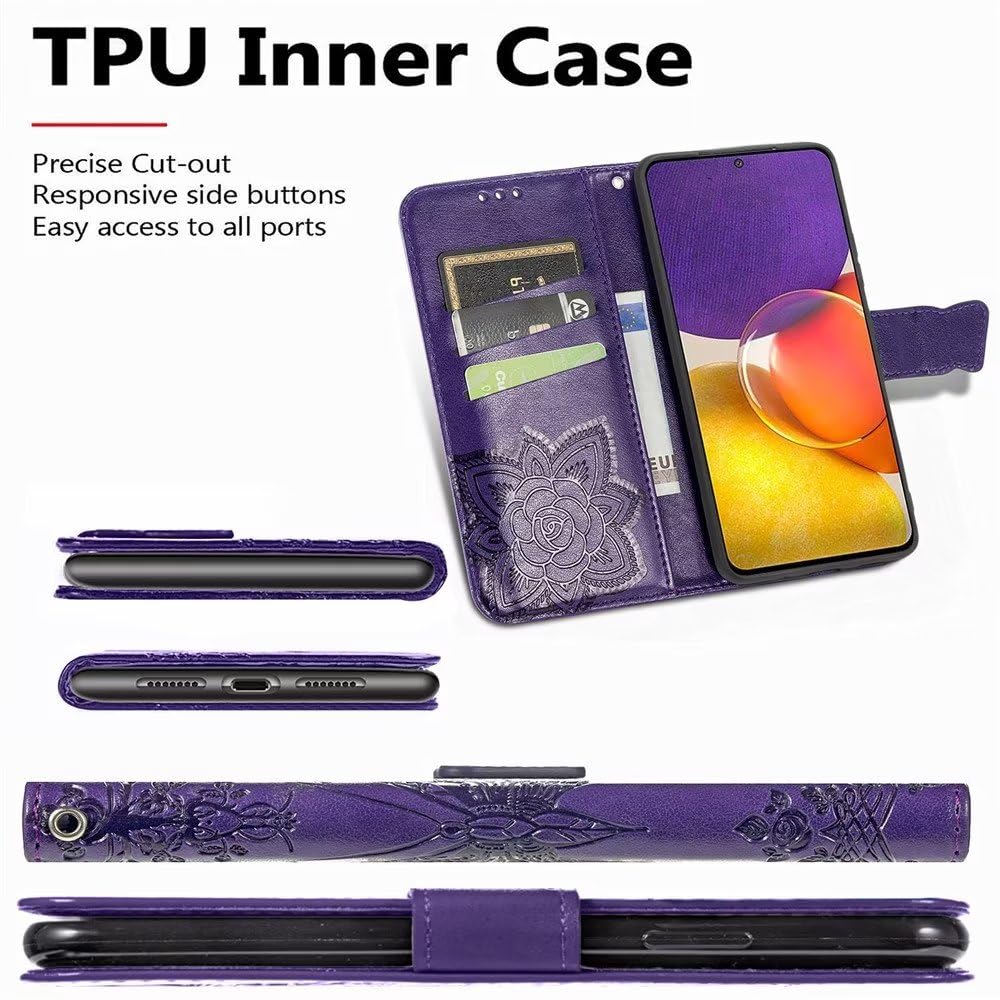 PHINIENLAND Cover per Xiaomi Redmi 12 4G / Redmi 12 5G Case PU Pelle Custodia [Kickstand] [Chiusura magnetica] [Slot per Schede], Portafoglio Flip