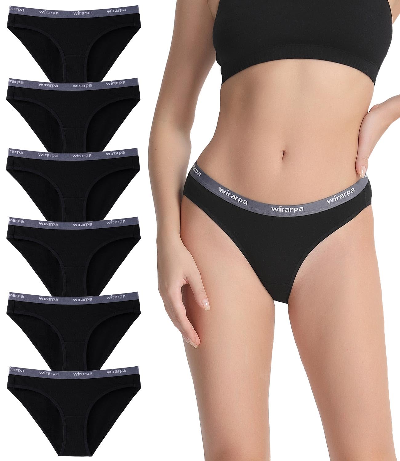 wirarpa Womens Bikini Panties No Panty Line Sexy Cotton Underwear 4 6 Pack