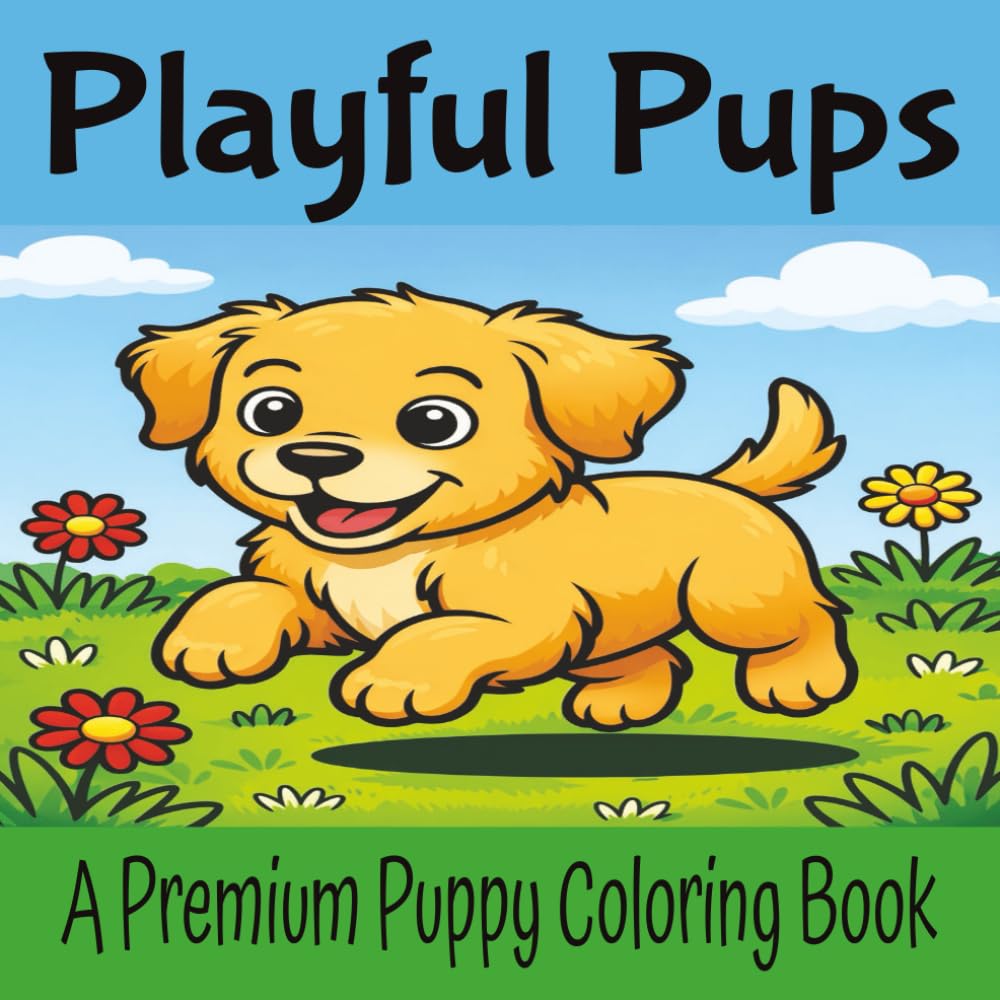 Playful Pups: A Premium Puppy Coloring Book