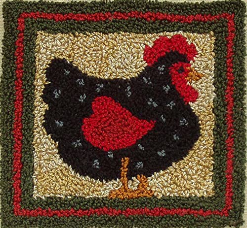 Black Hen Needle Punch Kit, Punch Needle Set, DIY Punch Needle Kit, Rachel's of Greenfield, 3 3/8