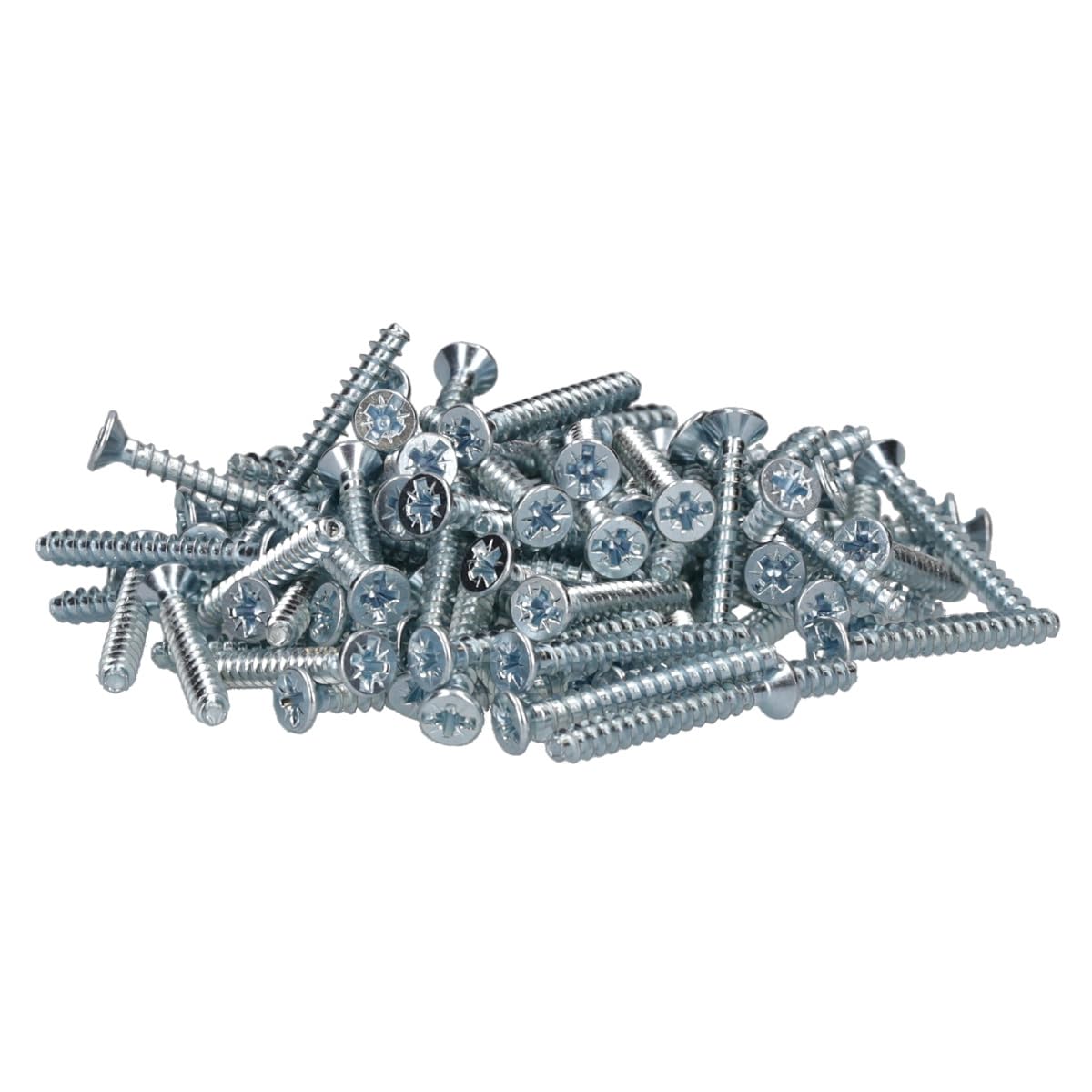 Voxura Geräteschrauben für Hohlwanddosen, Unterputzdosen PZ1, 3,2 x 25mm Kreuzschlitz-Schrauben zur Elektroinstallation, Senkkopfschrauben, 100 St. im Beutel