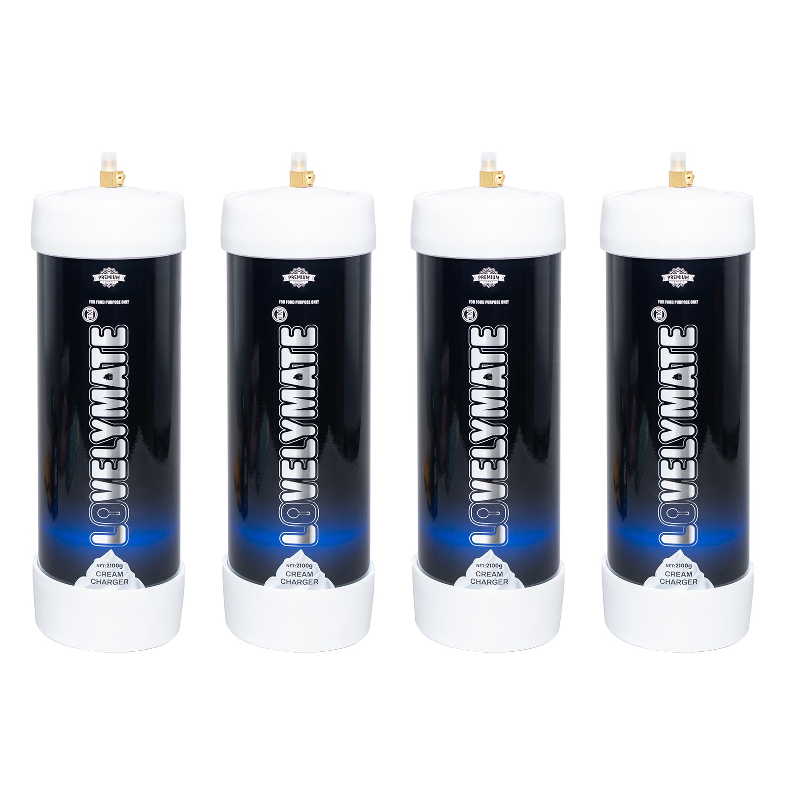 LovelyMate Whipped Cream Chargers 2100g 3.3L Food grade cylinder (4pc-2100g)