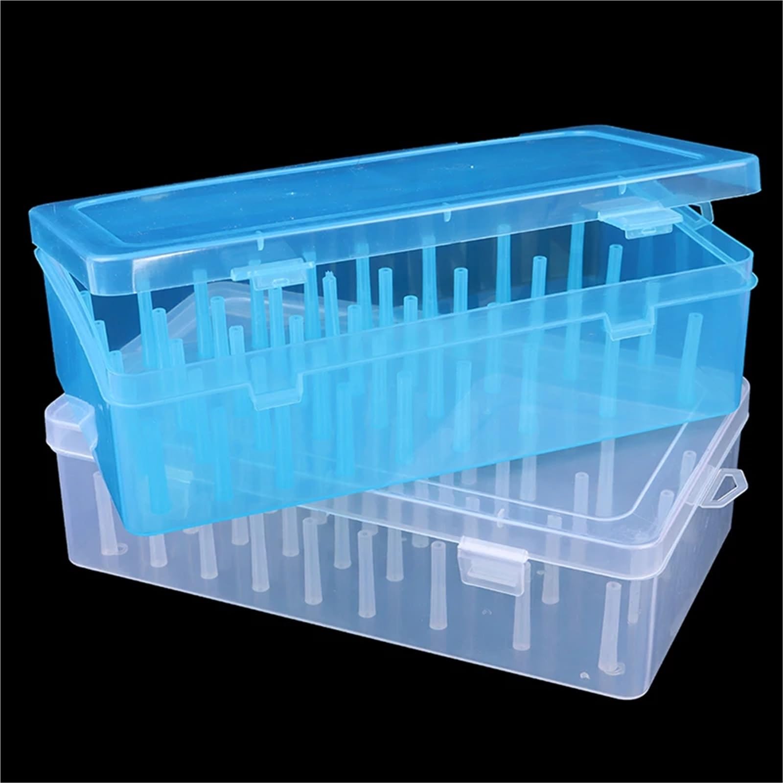 Caja de almacenamiento hilo coser, 42 piezas, carretes, Estuche transporte, contenedor, estuche organizador carrete artesanal(Blue)