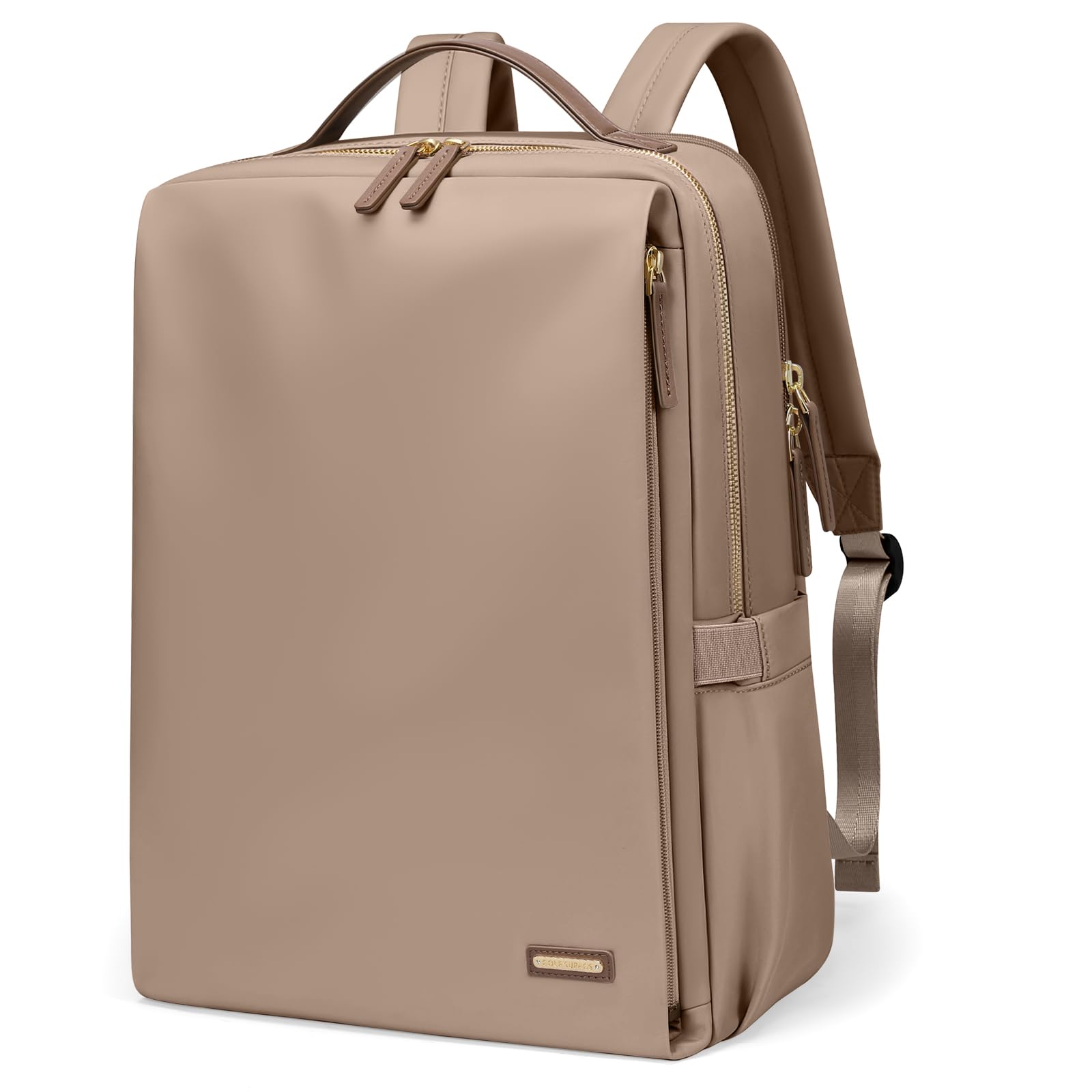 GOLF SUPAGSStylish Laptop Backpack for Women Airline Approved Perfect for Work College and Travel Multi-Functional Casual Daypack Fits 14 Inch Notebook (Champagne)