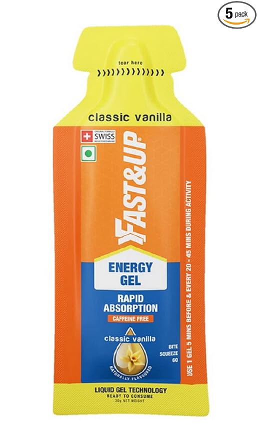Fast&Up Energy Gel- Classic Vanilla flavour - Pack of 5 Gel Sachets