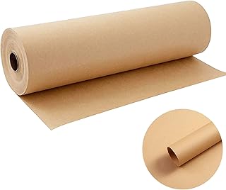 Brown Kraft Paper Roll 17.5×600"(50ft), Brown Wrapping Paper for Gift, Art Craft Paper, Packing Paper for Moving, Postal Shipping,Table Runner,
