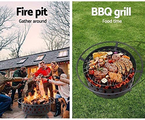 Fire Pits Outdoor Bol à feu de Bois avec poignées, Panier à feu Amovible en métal avec feu – Image 4
