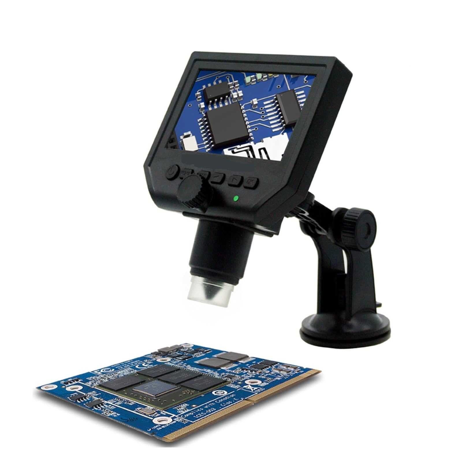 Mikroskop 1-600x USB Digitales Elektronisches Mikroskop Tragbares Mikroskop 4,3 "LCD 3,6 MP HD Lupe Kamera for PCB Motherboard Reparatur(B)