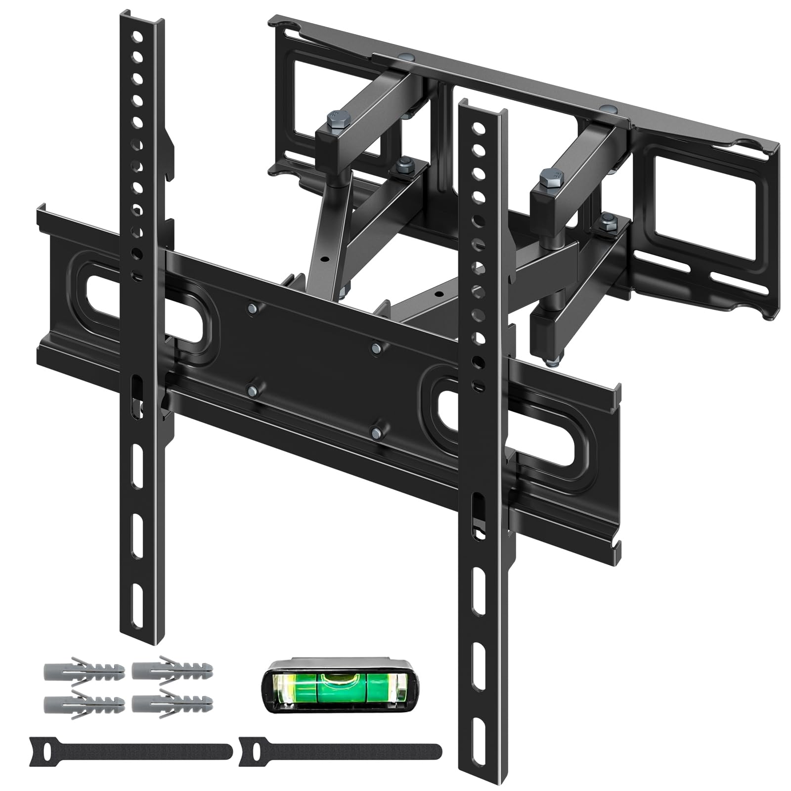 PUTORSEN Supporto TV Parete Girevole Inclinabile Staffa per Molti Televisori da 32-70 Pollici(81-178 cm), Fino a 50 kg, Max. VESA 400x400mm, con livella a bolla e 4 Fascette