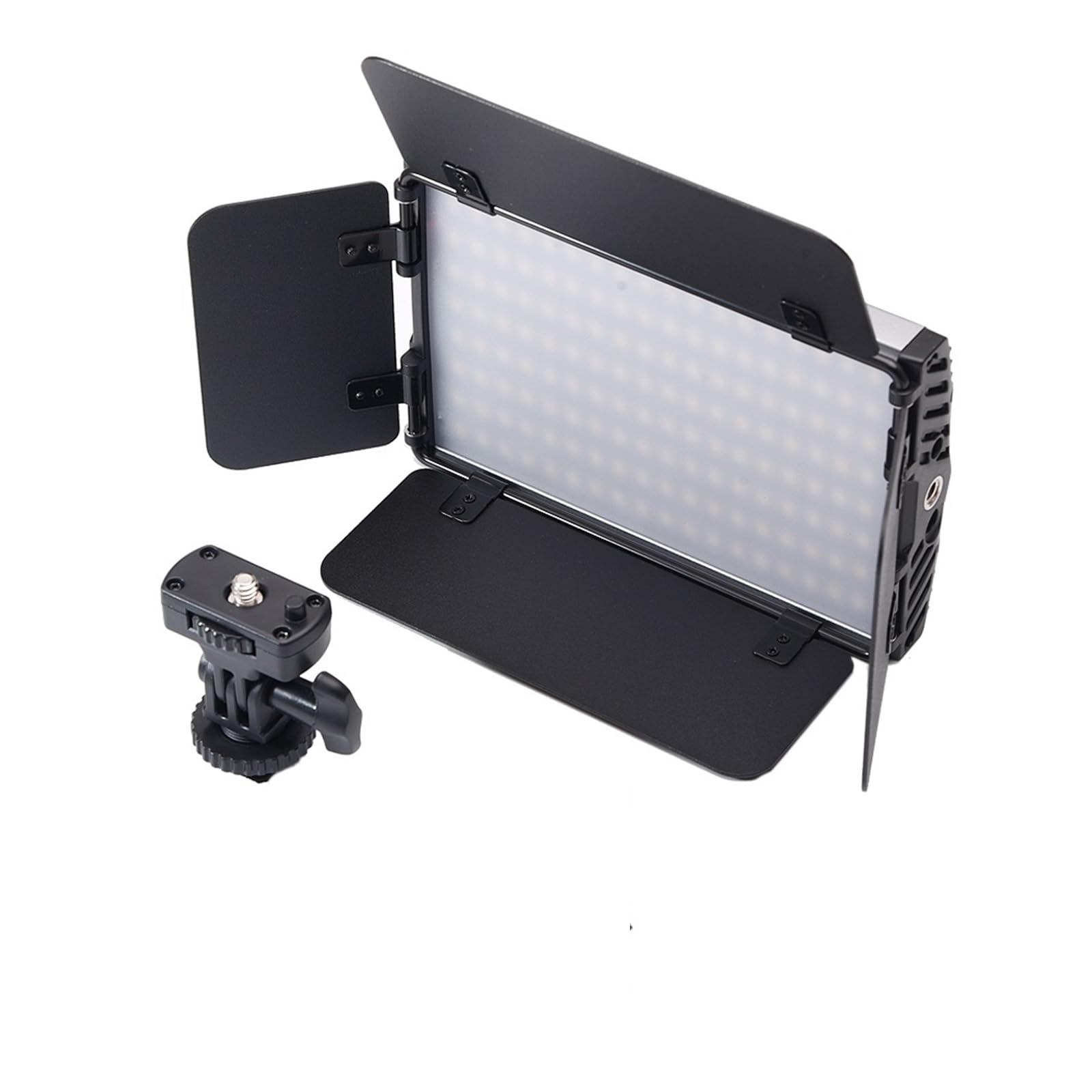 LLOOPK LED Flood Light, Bi-Color Dimmable LED Video Light for Studio Product Photography Shooting with Barndoor 3200-5600K CRI 96(with DC Adapter)