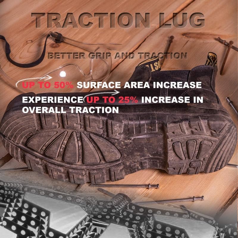 ROCKROOSTER Beaufort CSA Approved Men's 6 Inch Composite Toe Slip on Work Boots, Rubber Outsole, Metal Free, Oil-Resistant, EH Rated, PR, ASTM F2413 Safety Boots VAK630 VAK631 - Image 6