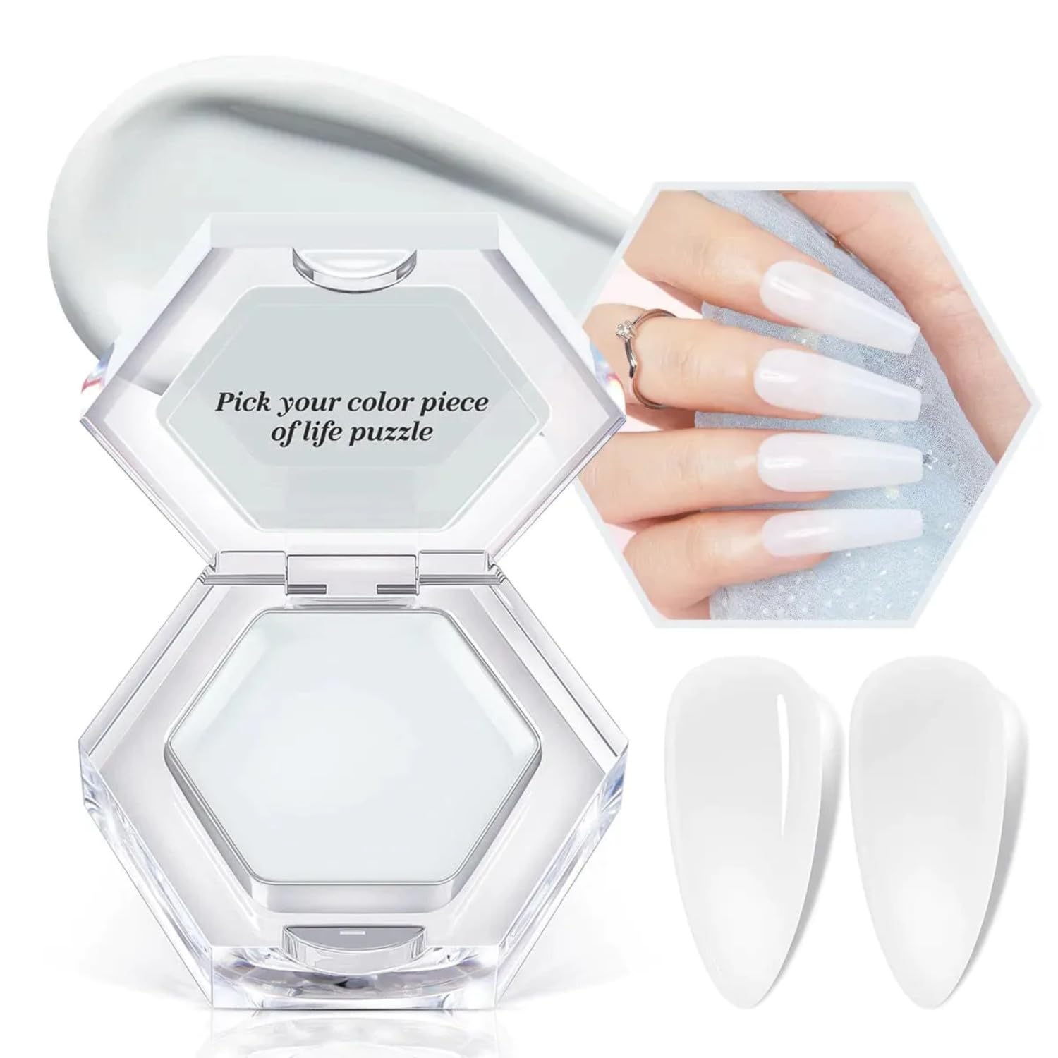 MODELONES from BELLE GAGA Gel Nail Polish, 1Pcs 3g Solid Gel Polish Pudding Gel Creme Manicure Palette Spring Gel Formula Soak Off LED Nail Art Gel Salon Gift for Women Girlfriend (B101090007A, 3gram)-image-43