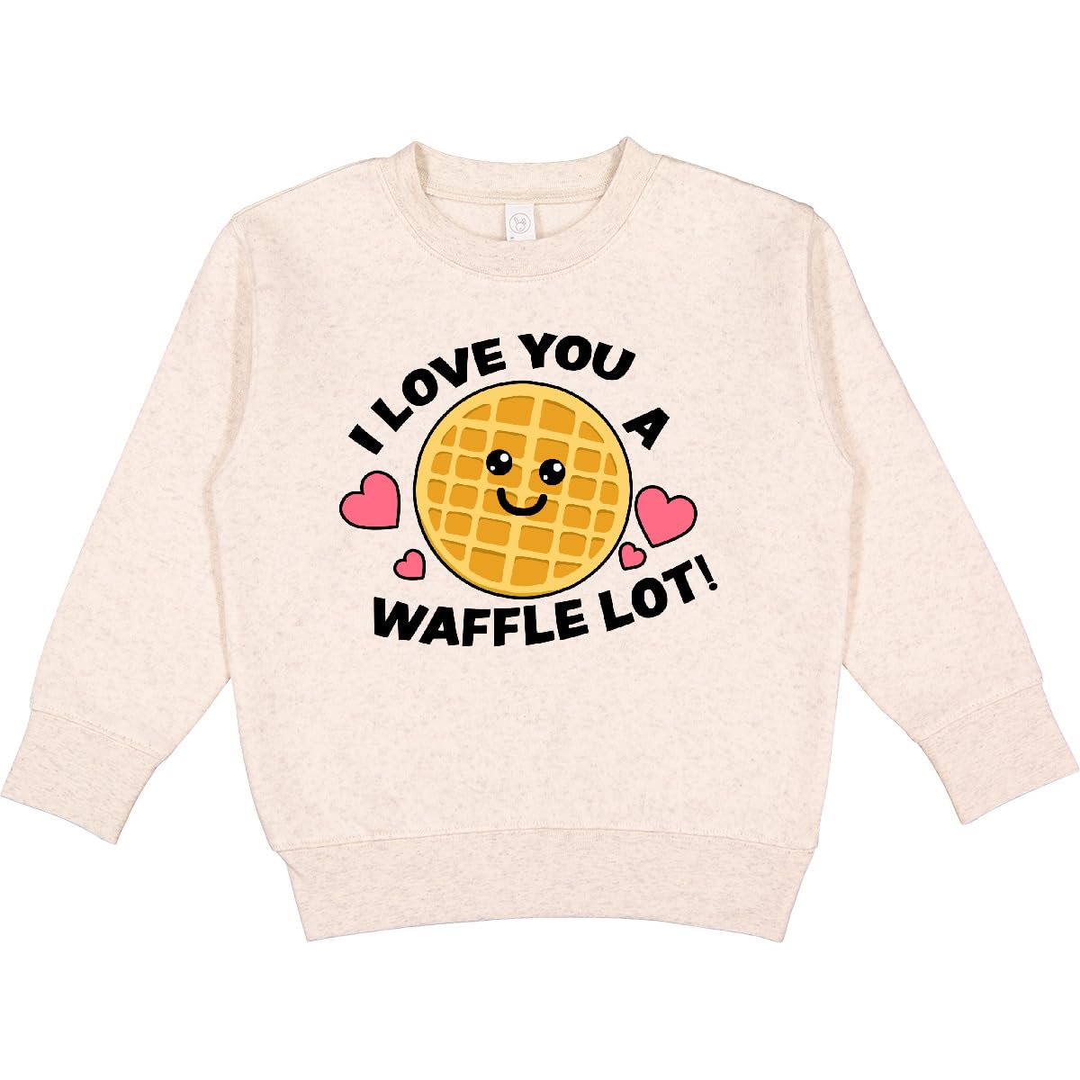 inktastic I Love You a Waffle Lot with Cute Happy Waffle Toddler Sweatshirt 2T Natural Heather 337af