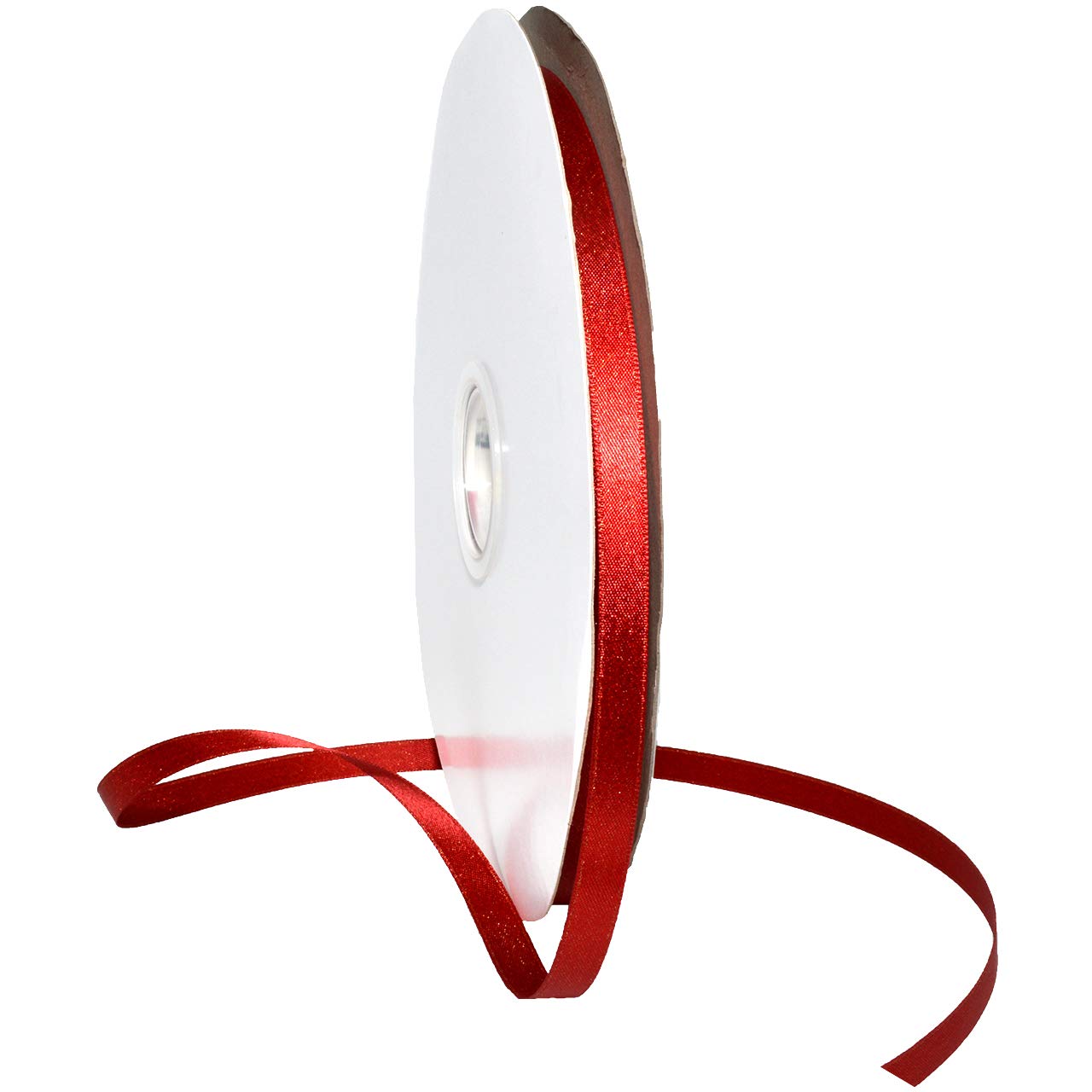 Morex Ribbon Glitter Pearl Ribbon, 3/8" x 100 m, rosso