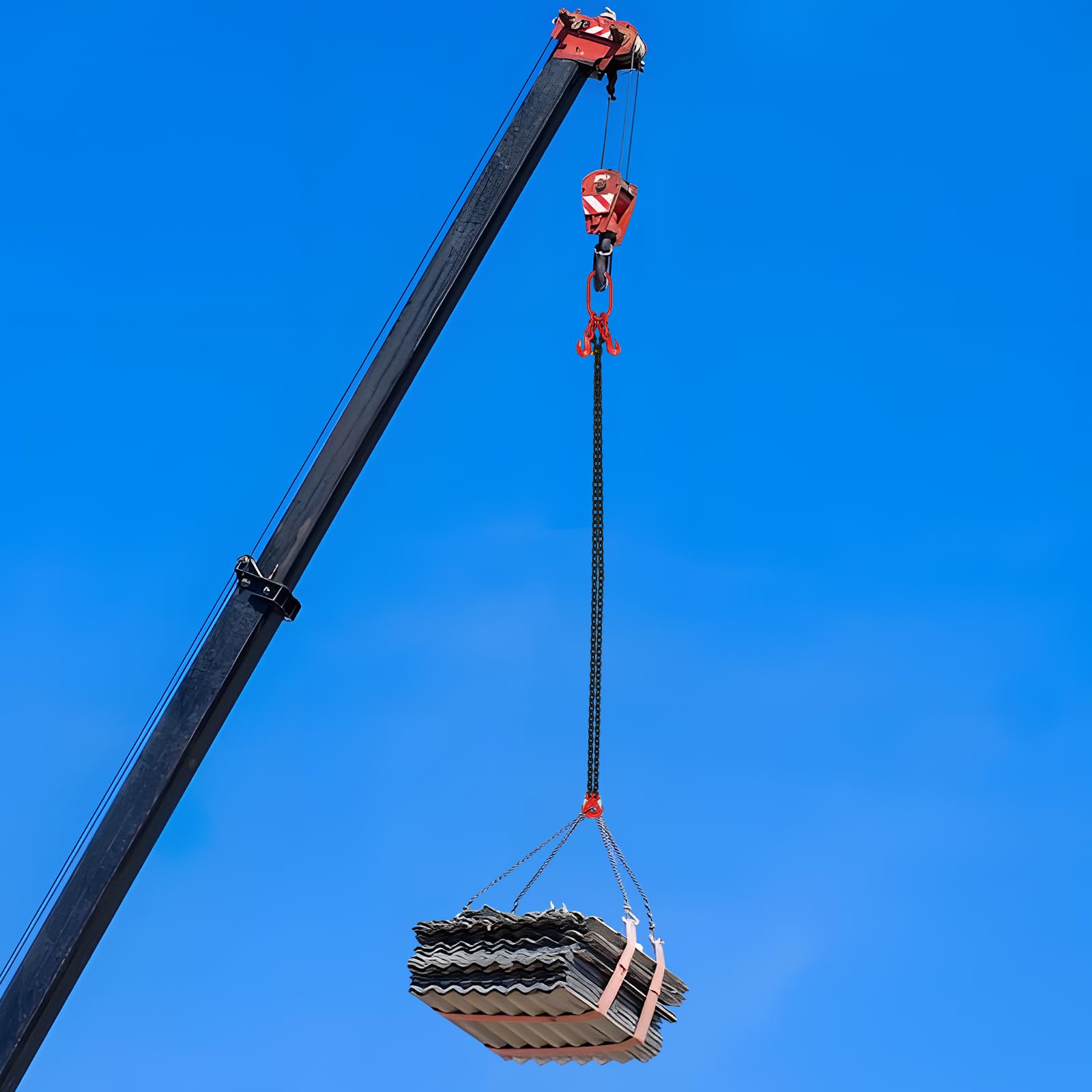 Catena 2T, catena di sollevamento 2 fili in acciaio legato forgiato con ganci | Sollevamento Motore Auto, Paloniere Sicurezza per Officina Cantiere Magazzino