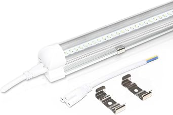 LOWENERGIE 900 mm 3 ft Integrated LED Tube Light   Energy Saving Fluorescent Replacement with Clear Cover   6000 K Day Light White Ceiling Mount Fitting [Energy Class E] 6000K, Clear x 4 Tubes [Energy Class F]