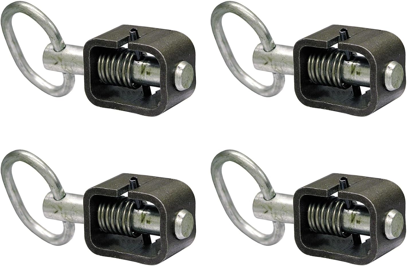 Buyers Products B2598H Weld-On 5/8" Spring Latch Assembly With Plain Tube, Spring Loaded Bolt, 4.68" x 2.53", Heat treated pin, Utility Gate Latch , Black
