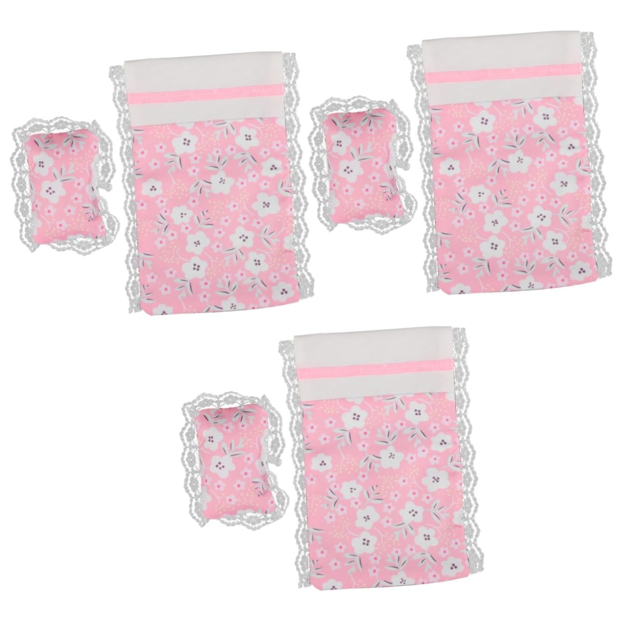 TOYANDONA Doll House Bedding Kit Miniature Bed Sheet and Pillow Set 3 Pieces Miniature Bedroom Accessories for Dollhouse Layout Decoration