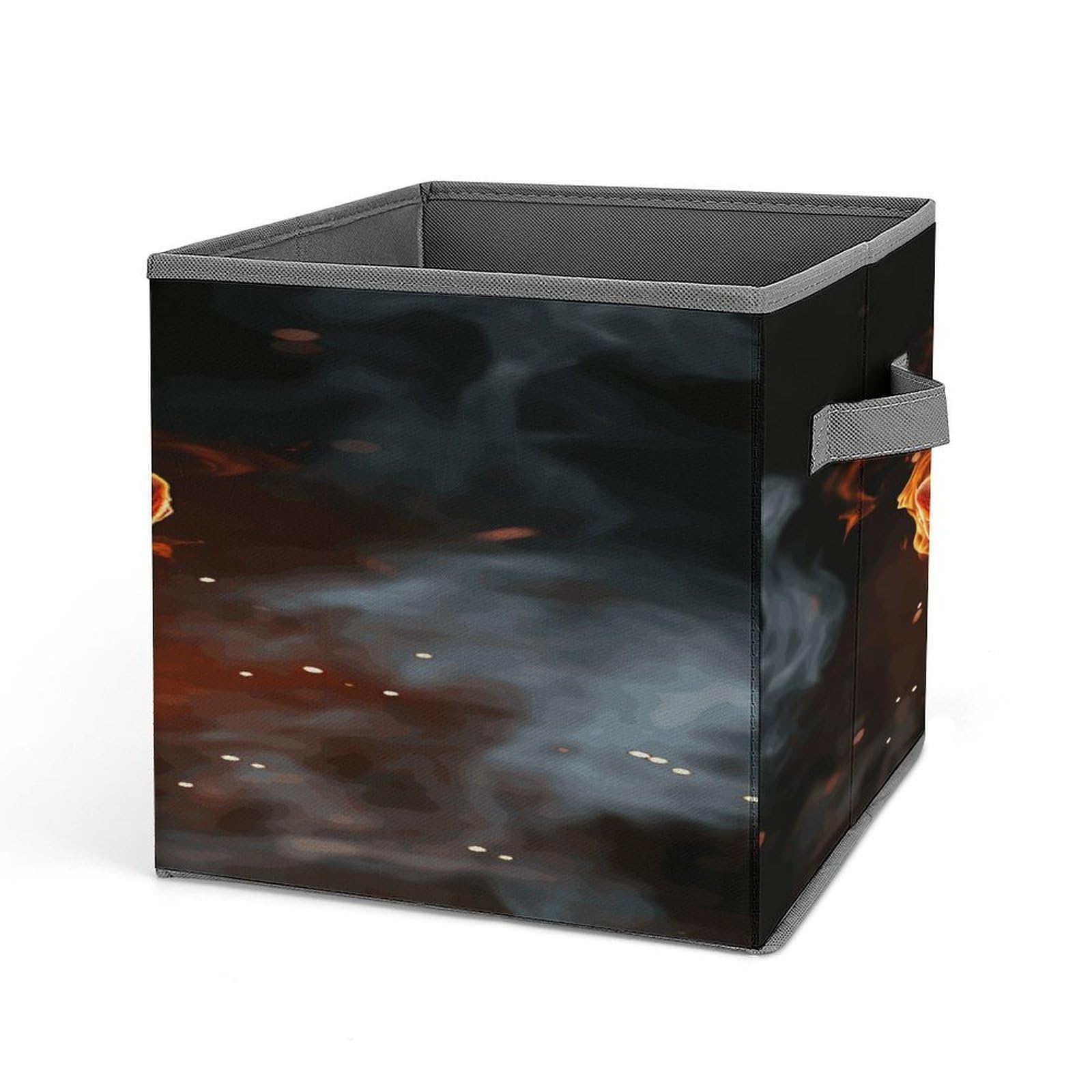 Fodpand Style Fire Flame Hand Storage Cubes Foldable Decorative Fabric, Storage Bins Baskets With Handles, Closet Organizers And Storage For Home, Office,Closet, Clothes