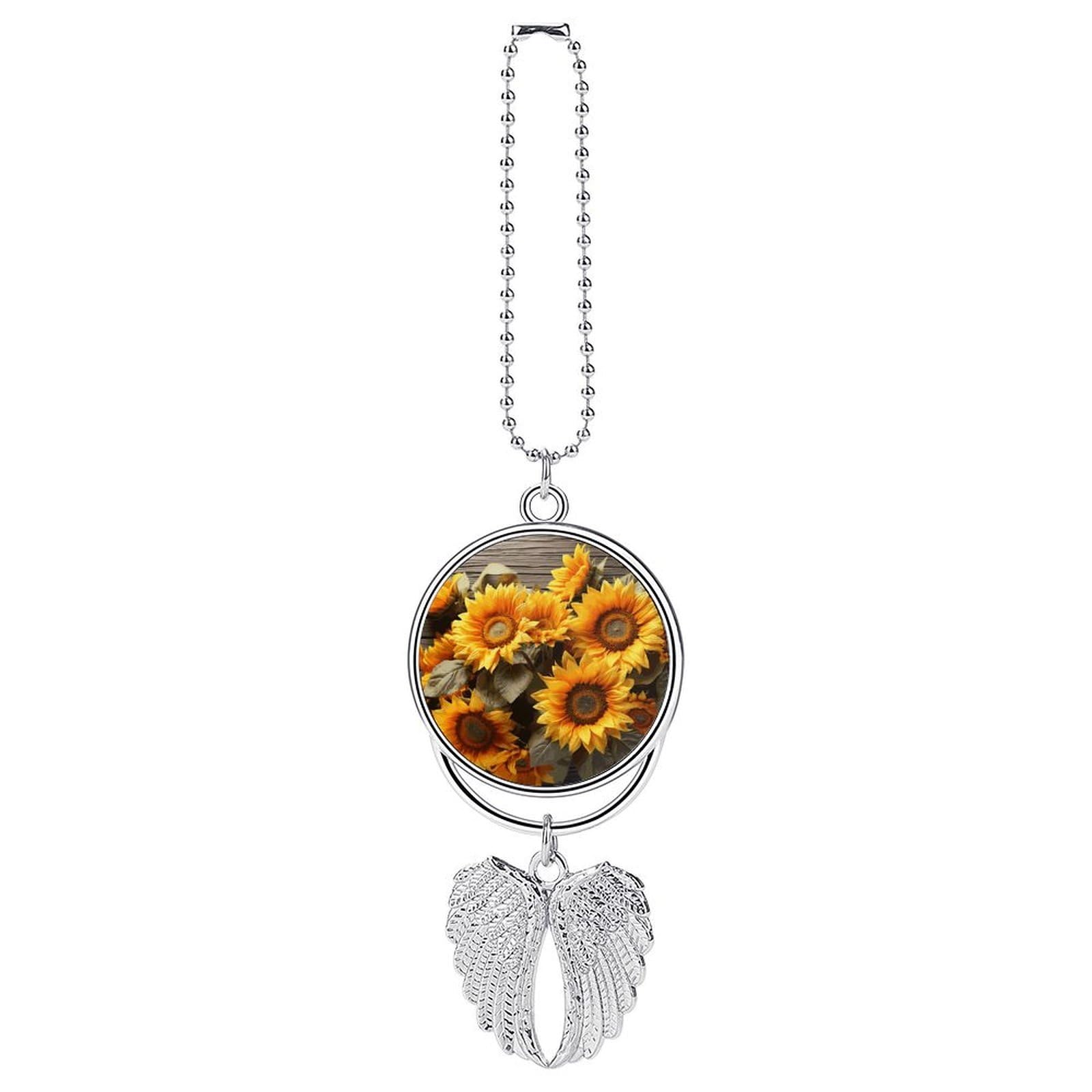 Plants Theme Sunflower Car Pendant Hanging Swing Auto Rear View Mirror Hanging Car Rear View Mirror Charm Truck Hanger Ornament Charm for Car Rear View Mirrors Accessories